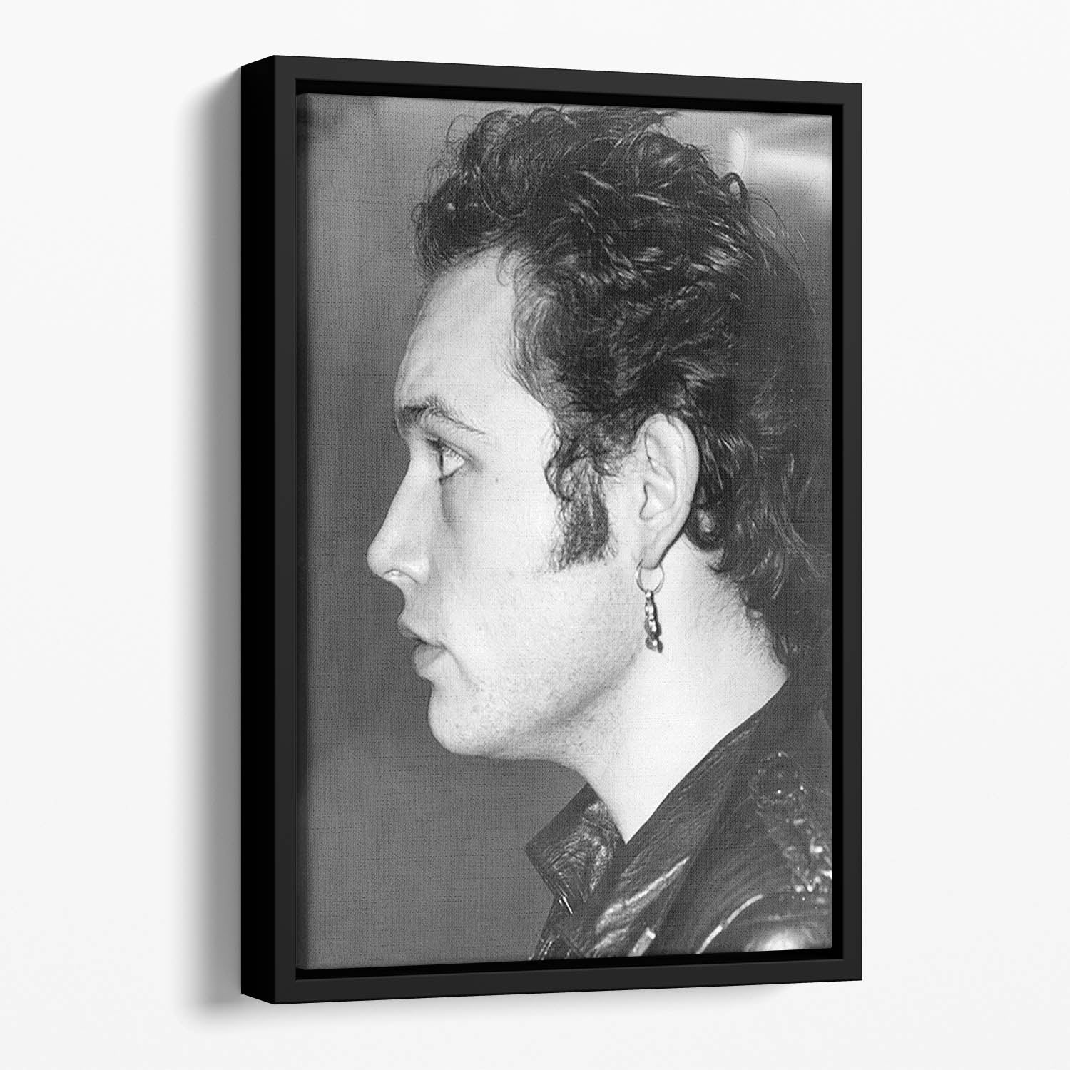 Adam Ant In black and white Floating Framed Canvas