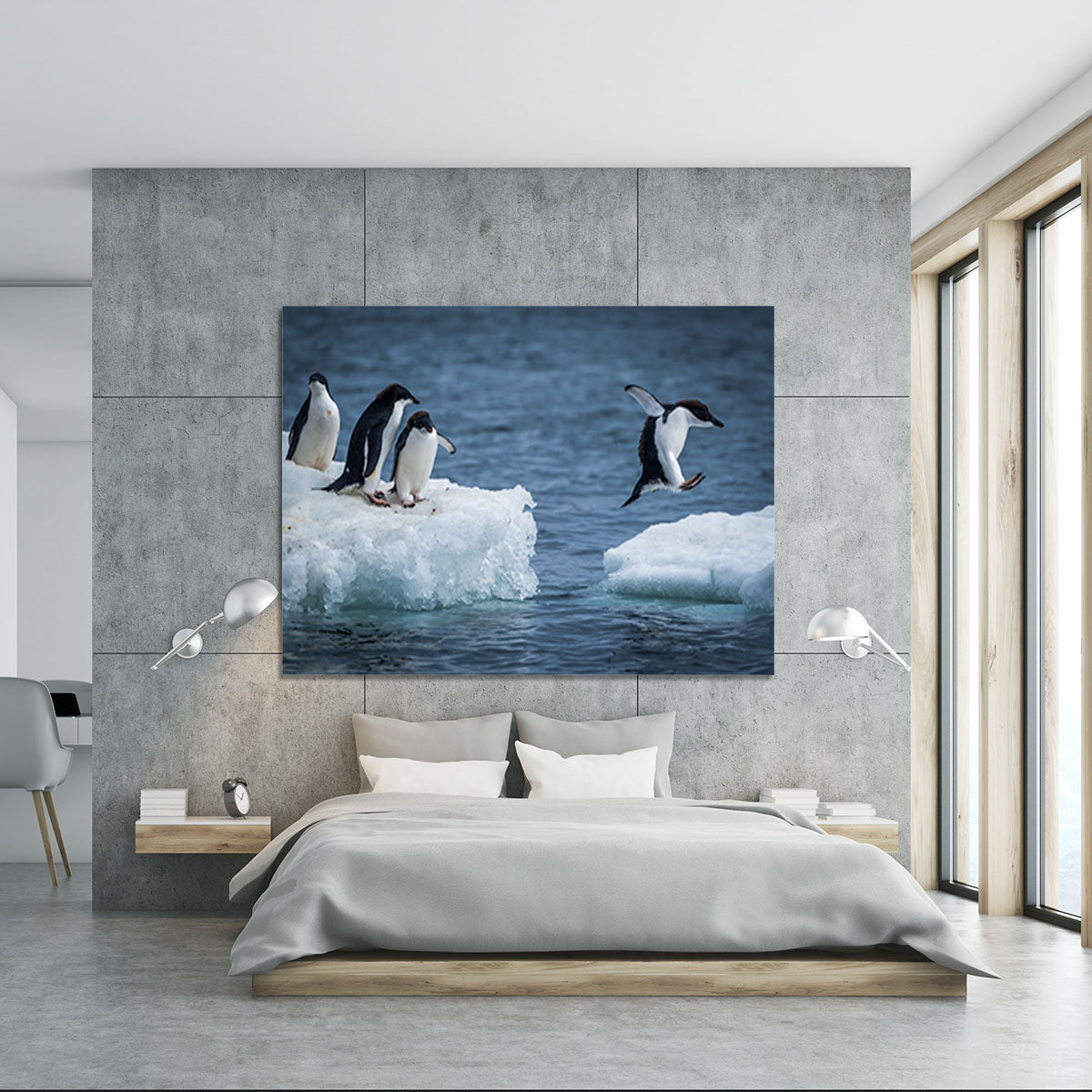Adelie penguin jumping between two ice floes Canvas Print or Poster - Canvas Art Rocks - 5