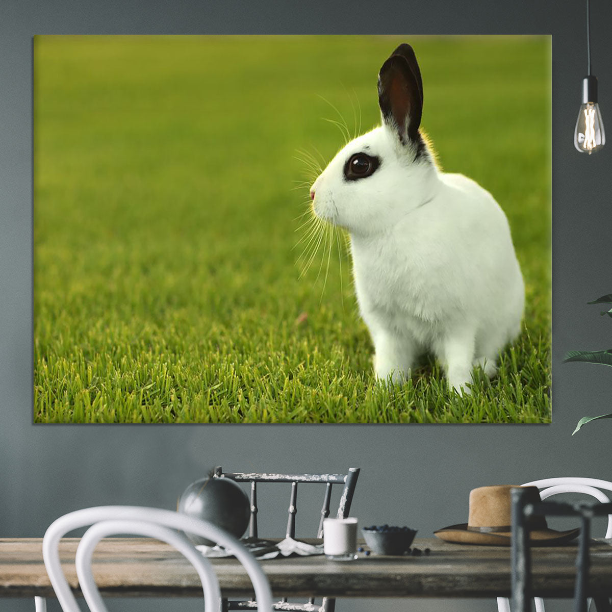 Adorable White Bunny Rabbit Canvas Print or Poster - Canvas Art Rocks - 3