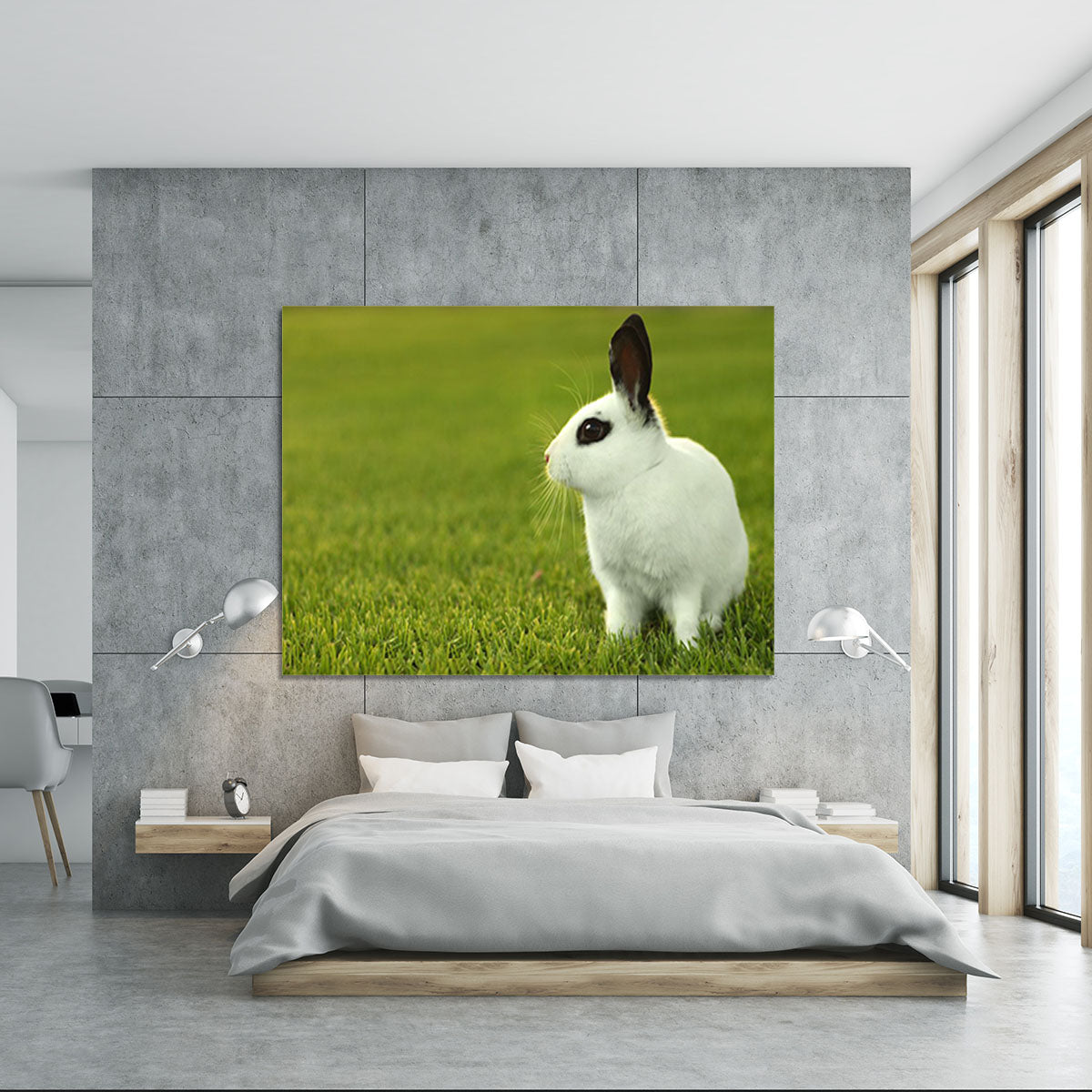 Adorable White Bunny Rabbit Canvas Print or Poster - Canvas Art Rocks - 5