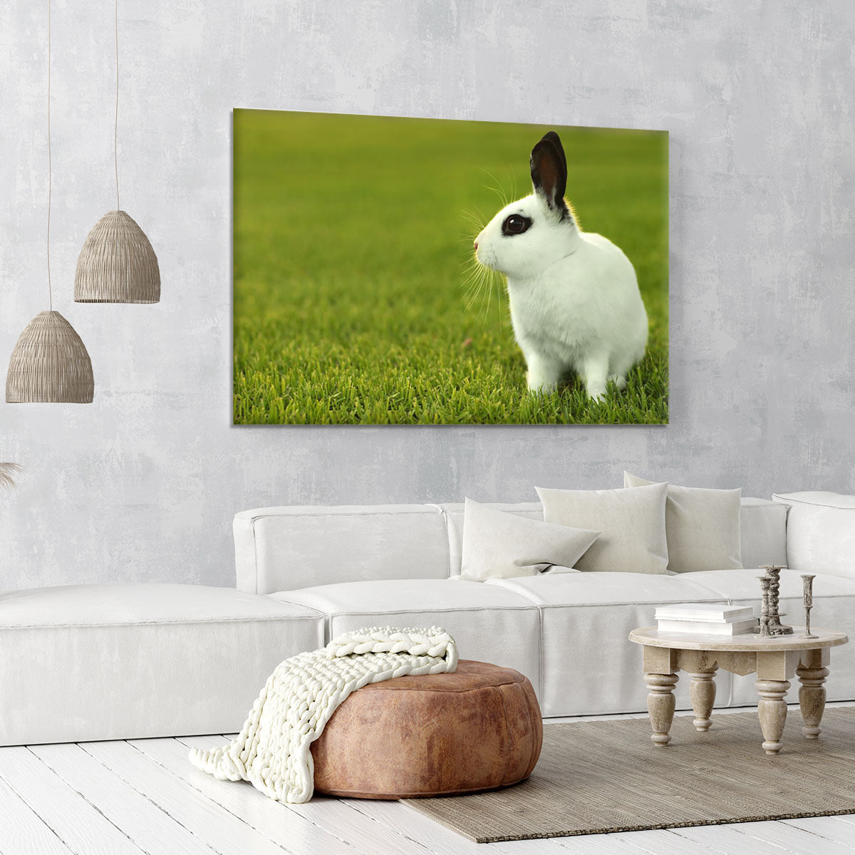 Adorable White Bunny Rabbit Canvas Print or Poster - Canvas Art Rocks - 6