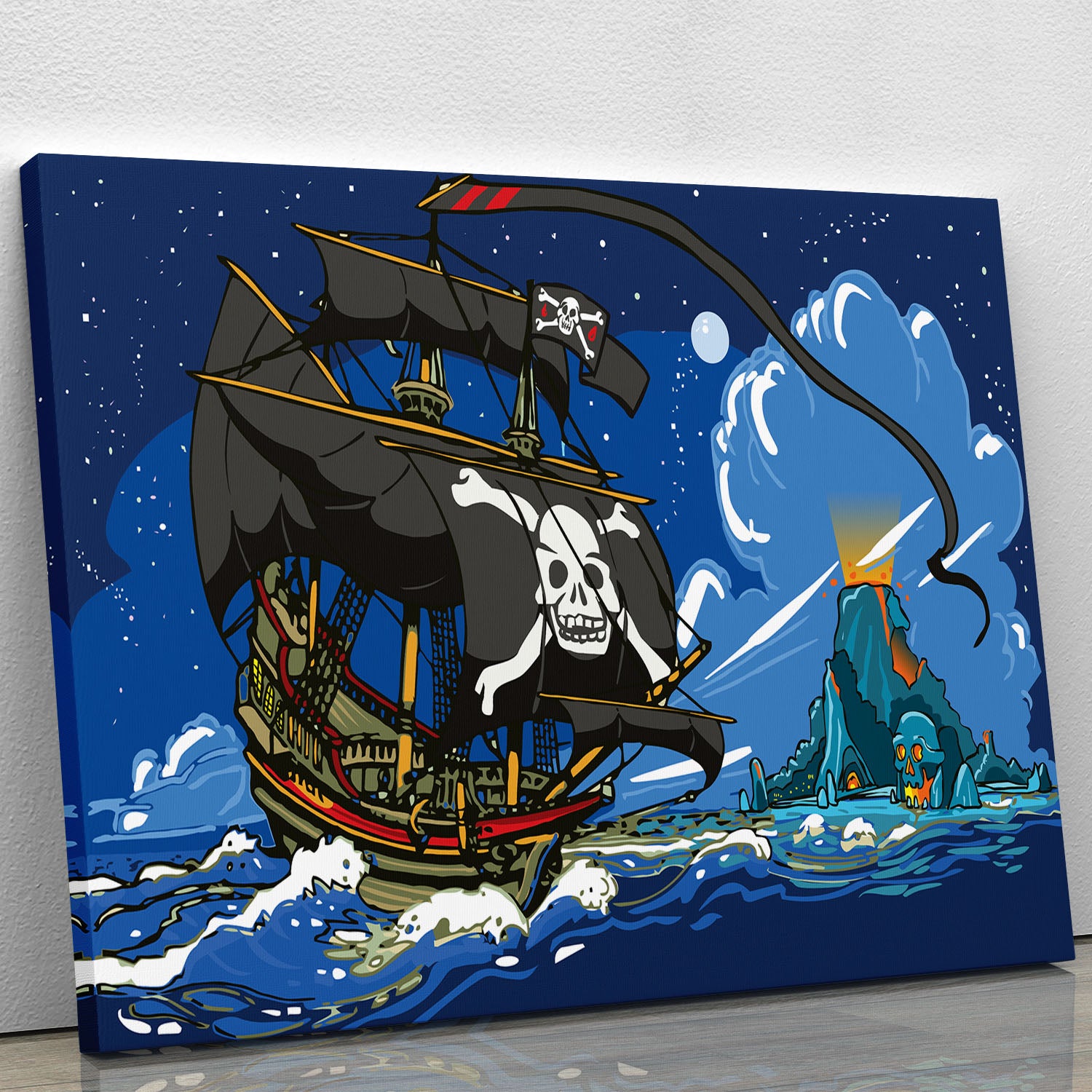 Adventure Time Pirate Ship Sailing Canvas Print or Poster - Canvas Art Rocks - 1