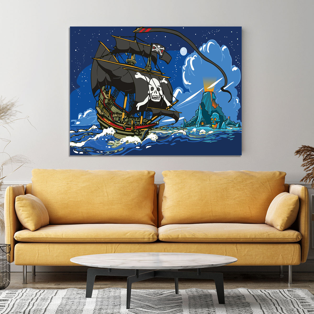 Adventure Time Pirate Ship Sailing Canvas Print or Poster - Canvas Art Rocks - 4