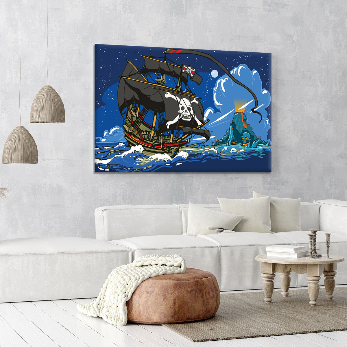 Adventure Time Pirate Ship Sailing Canvas Print or Poster - Canvas Art Rocks - 6