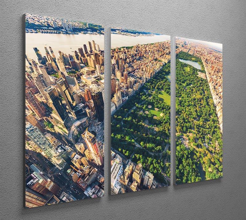 Aerial view looking north up Central Park 3 Split Panel Canvas Print - Canvas Art Rocks - 2