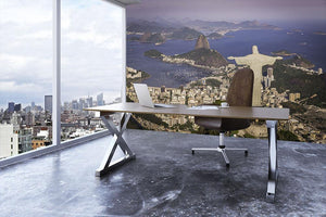 Aerial view of Christ and Botafogo Bay Wall Mural Wallpaper - Canvas Art Rocks - 3