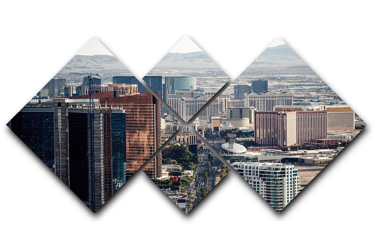 Aerial view of Las Vegas 4 Square Multi Panel Canvas  - Canvas Art Rocks - 1