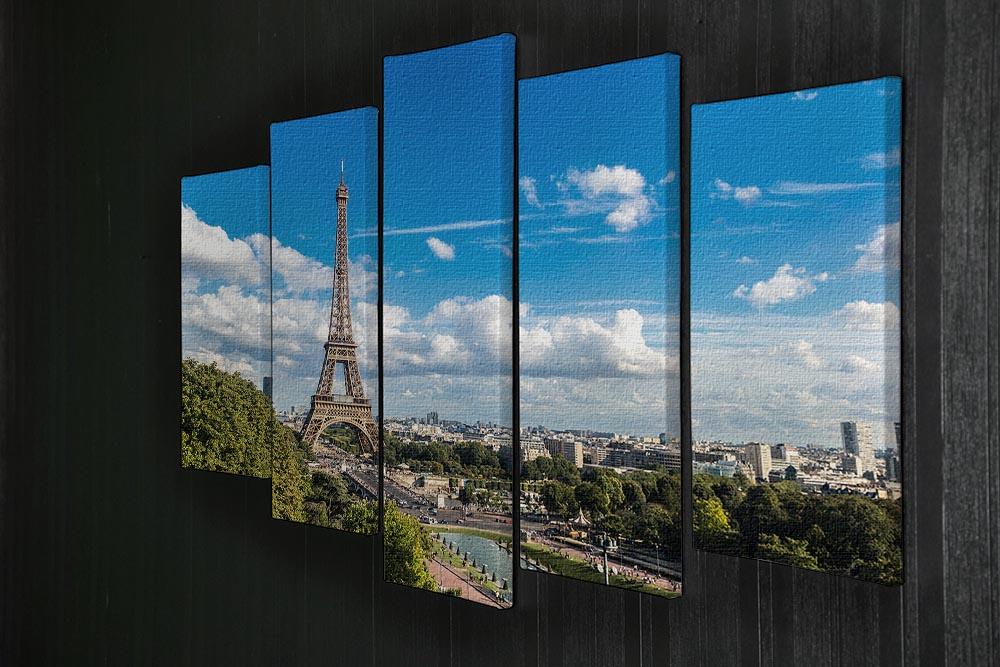 Aerial view of the Eiffel Tower 5 Split Panel Canvas  - Canvas Art Rocks - 2