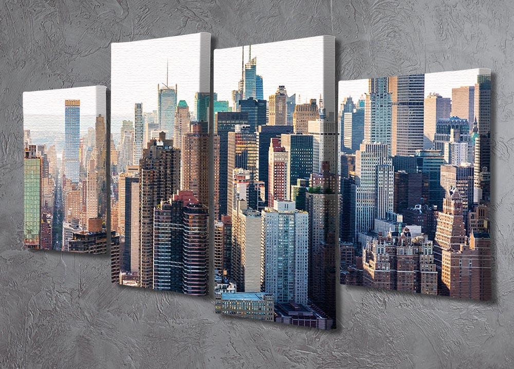 Aerial view of the New York City 4 Split Panel Canvas  - Canvas Art Rocks - 2