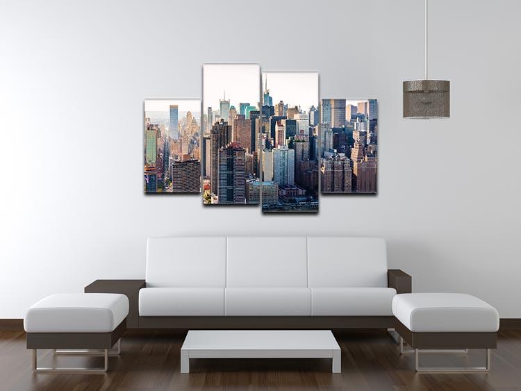 Aerial view of the New York City 4 Split Panel Canvas  - Canvas Art Rocks - 3