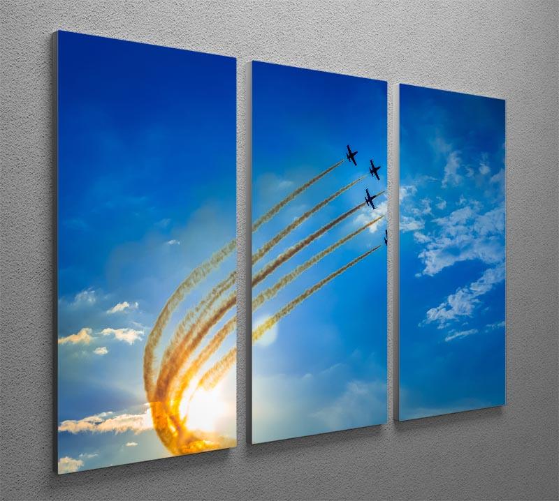 Aerobatic team performs flight 3 Split Panel Canvas Print - Canvas Art Rocks - 2