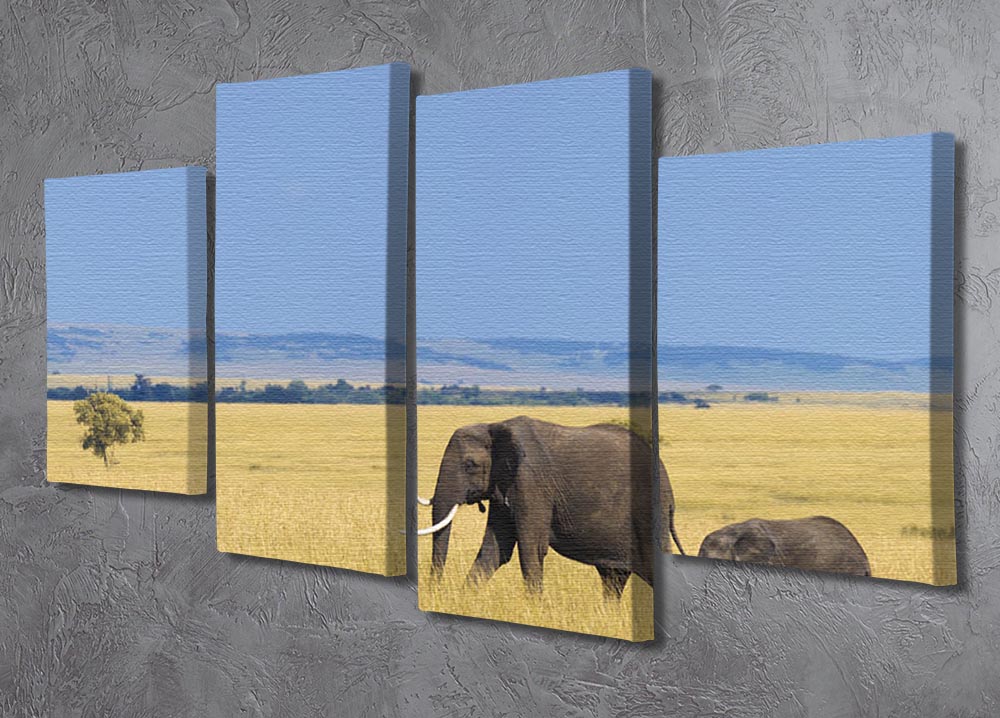 African elephant with calf 4 Split Panel Canvas - Canvas Art Rocks - 2