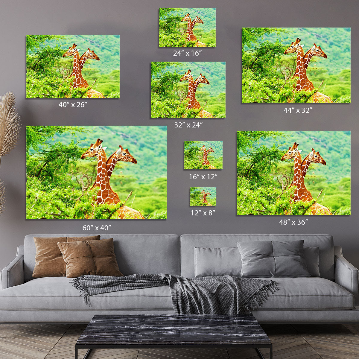 African giraffes family Canvas Print or Poster - Canvas Art Rocks - 7