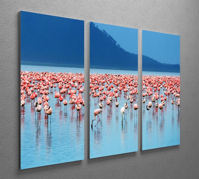 African safari flamingos in the lake 3 Split Panel Canvas Print - Canvas Art Rocks - 2