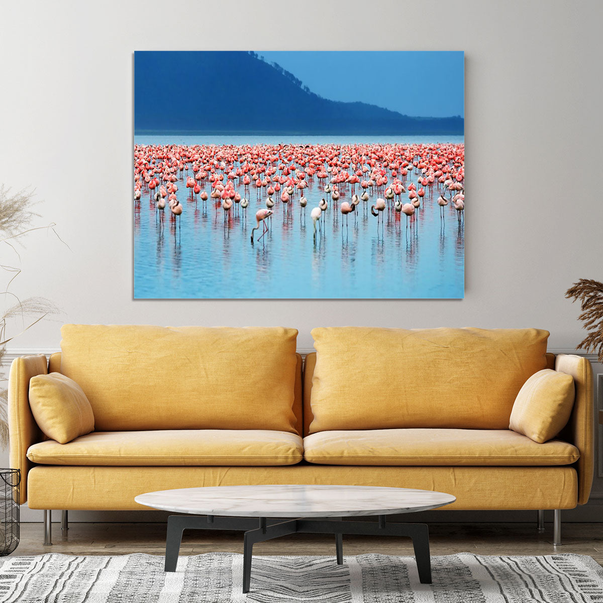 African safari flamingos in the lake Canvas Print or Poster - Canvas Art Rocks - 4