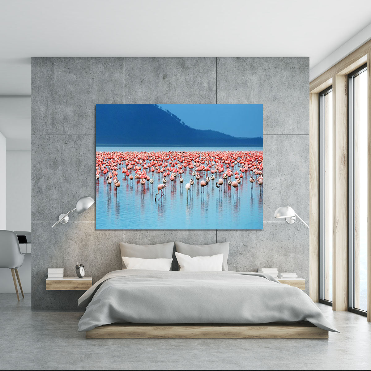 African safari flamingos in the lake Canvas Print or Poster - Canvas Art Rocks - 5