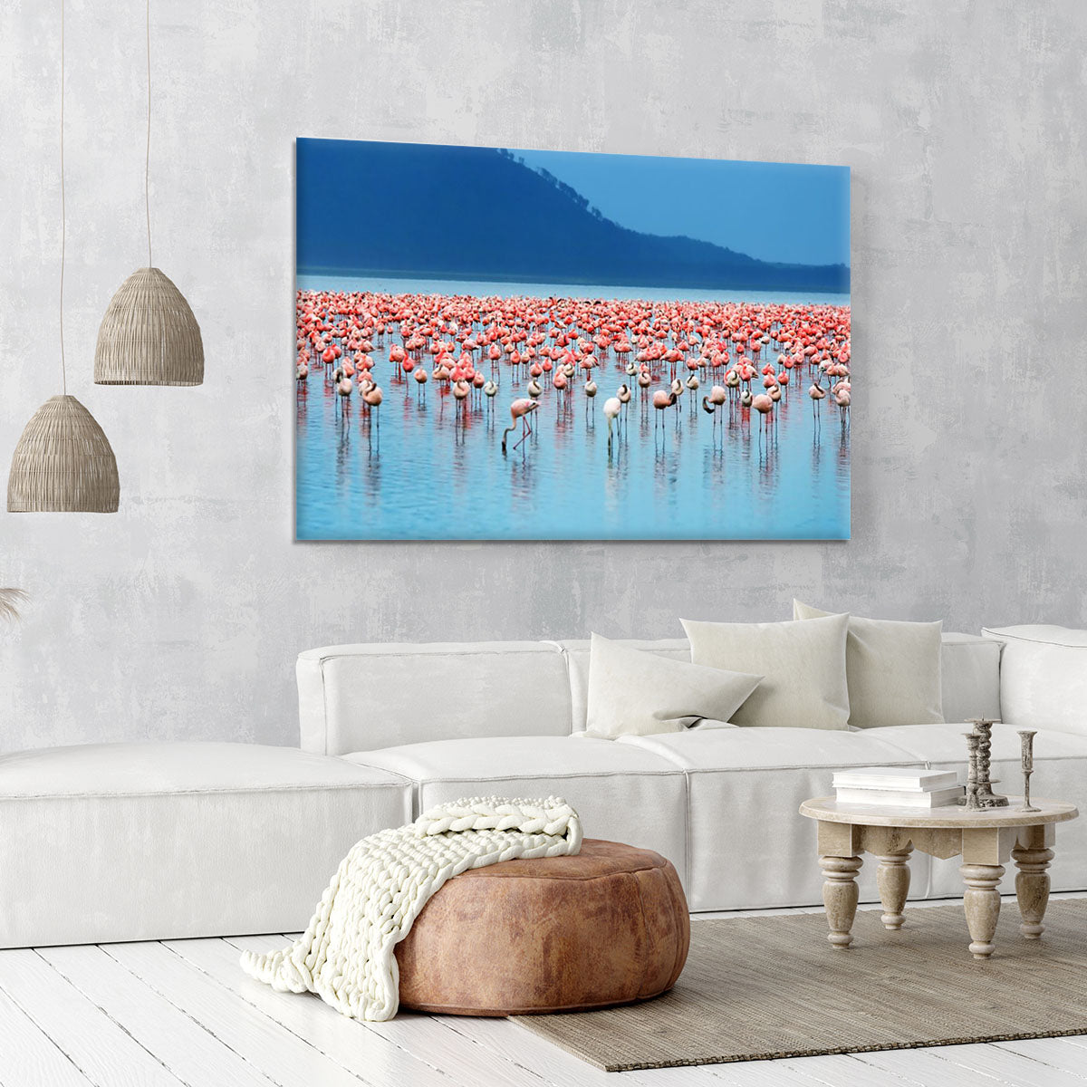 African safari flamingos in the lake Canvas Print or Poster - Canvas Art Rocks - 6