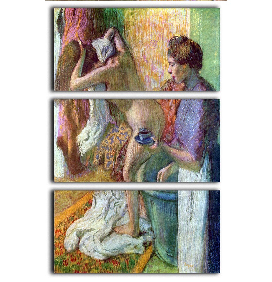 After bathing 1 by Degas 3 Split Panel Canvas Print - Canvas Art Rocks - 1
