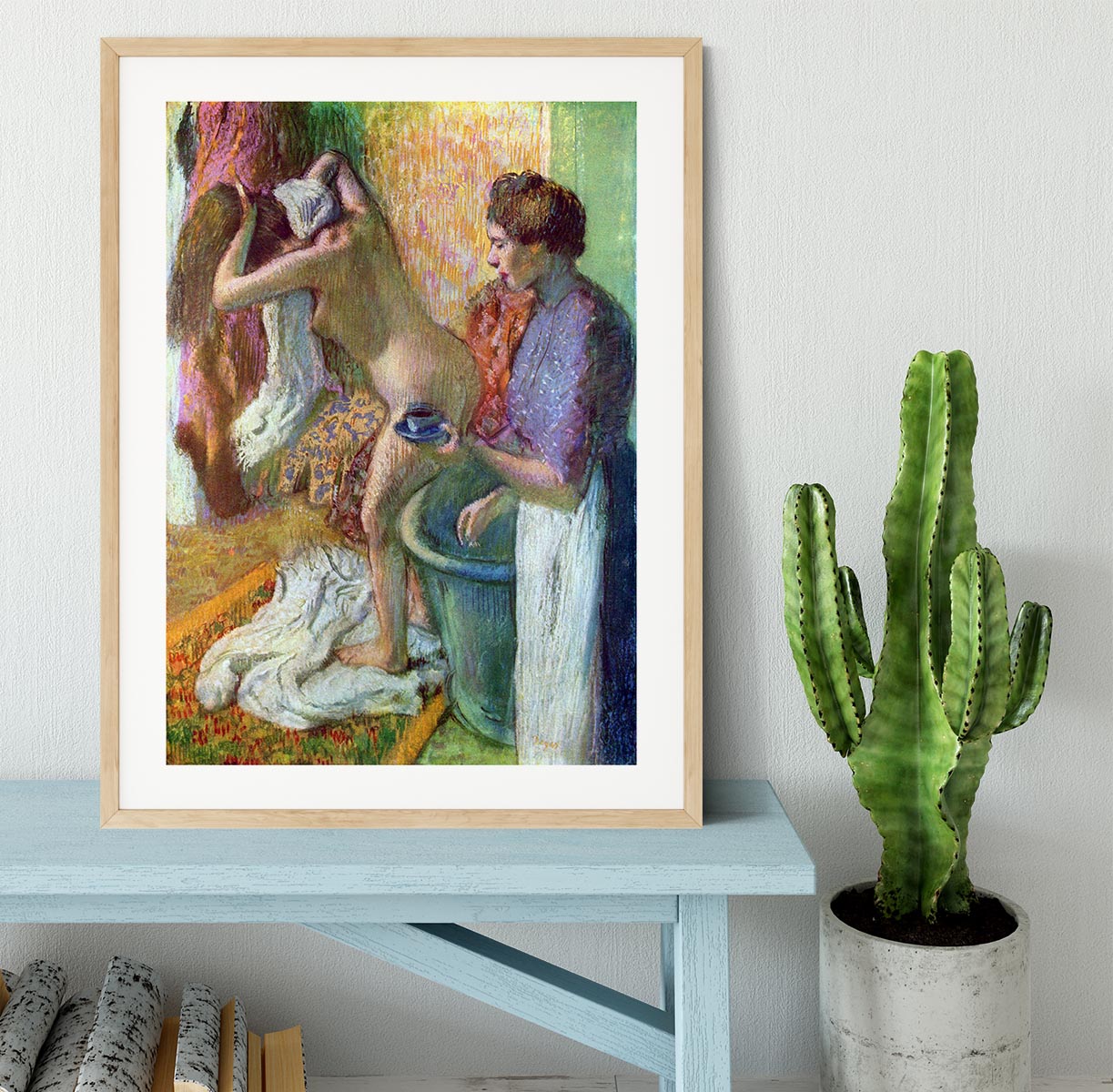 After bathing 1 by Degas Framed Print - Canvas Art Rocks - 3