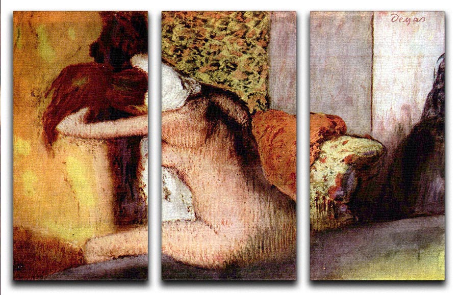 After bathing 2 by Degas 3 Split Panel Canvas Print - Canvas Art Rocks - 1