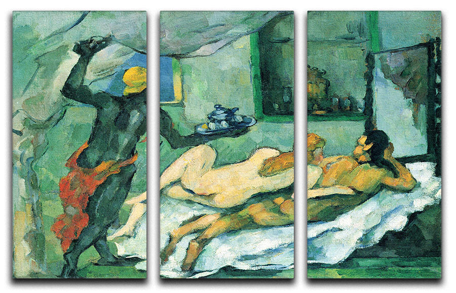 After lunch in Naples by Cezanne 3 Split Panel Canvas Print - Canvas Art Rocks - 1