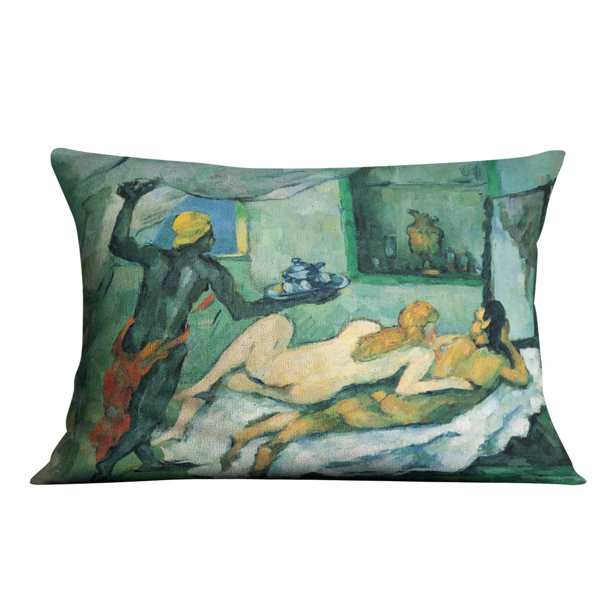 After lunch in Naples by Cezanne Cushion