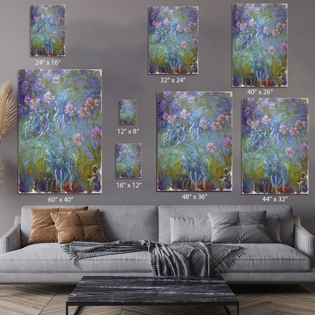 Agapanthus by Monet Canvas Print or Poster - Canvas Art Rocks - 7