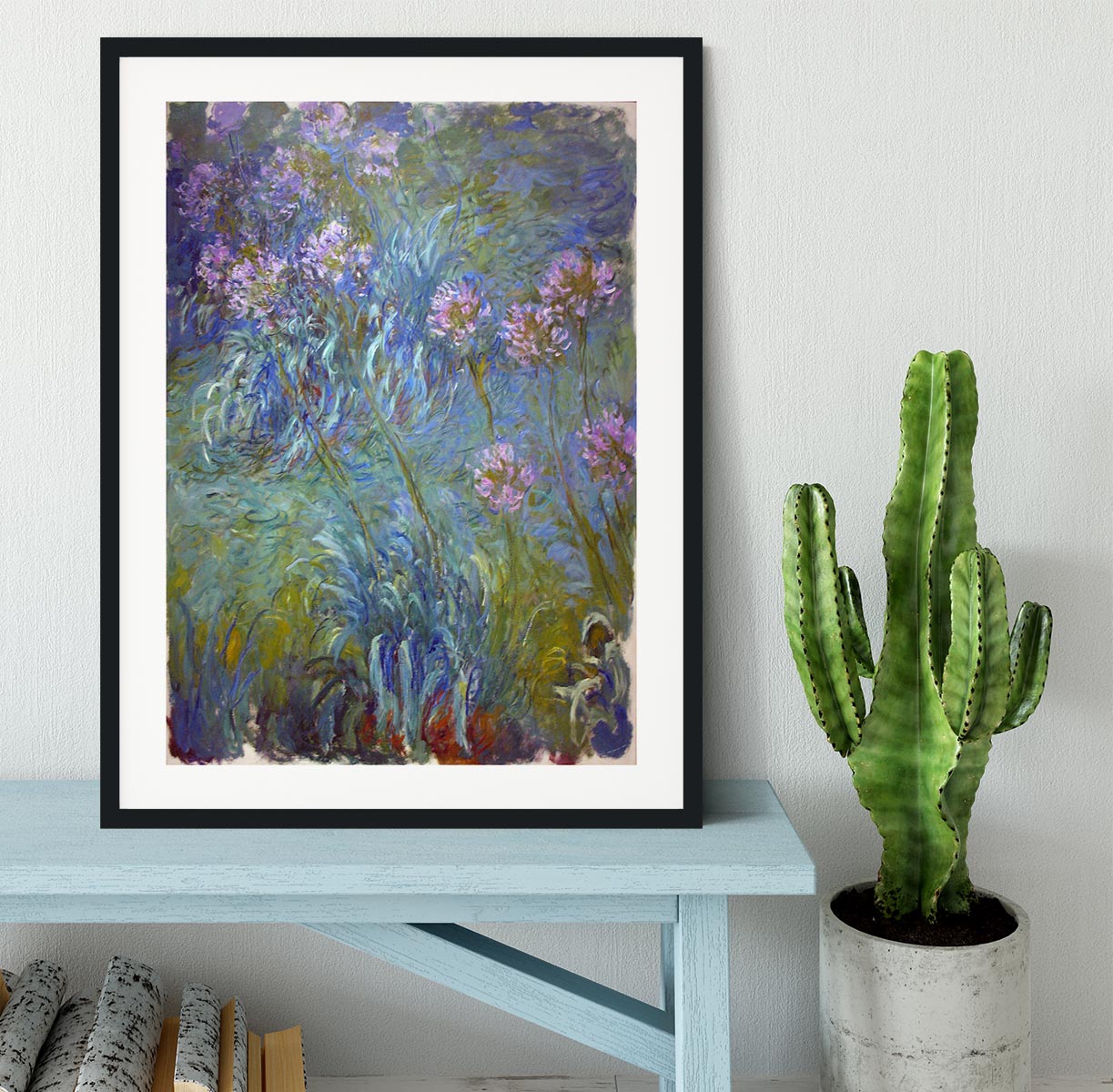 Agapanthus by Monet Framed Print - Canvas Art Rocks - 1