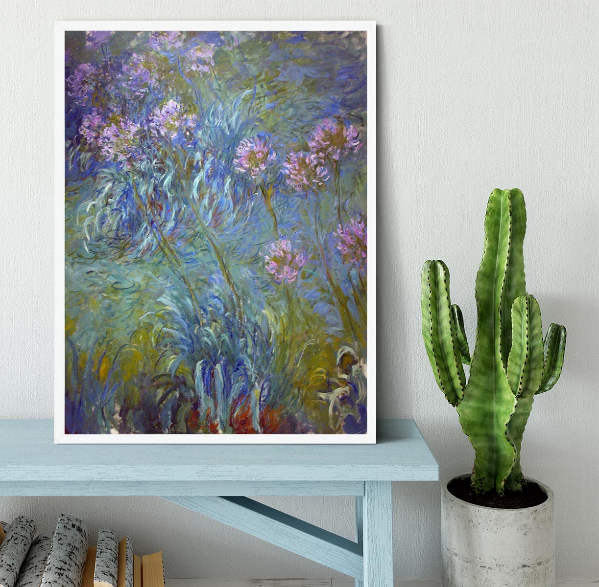 Agapanthus by Monet Framed Print - Canvas Art Rocks -6