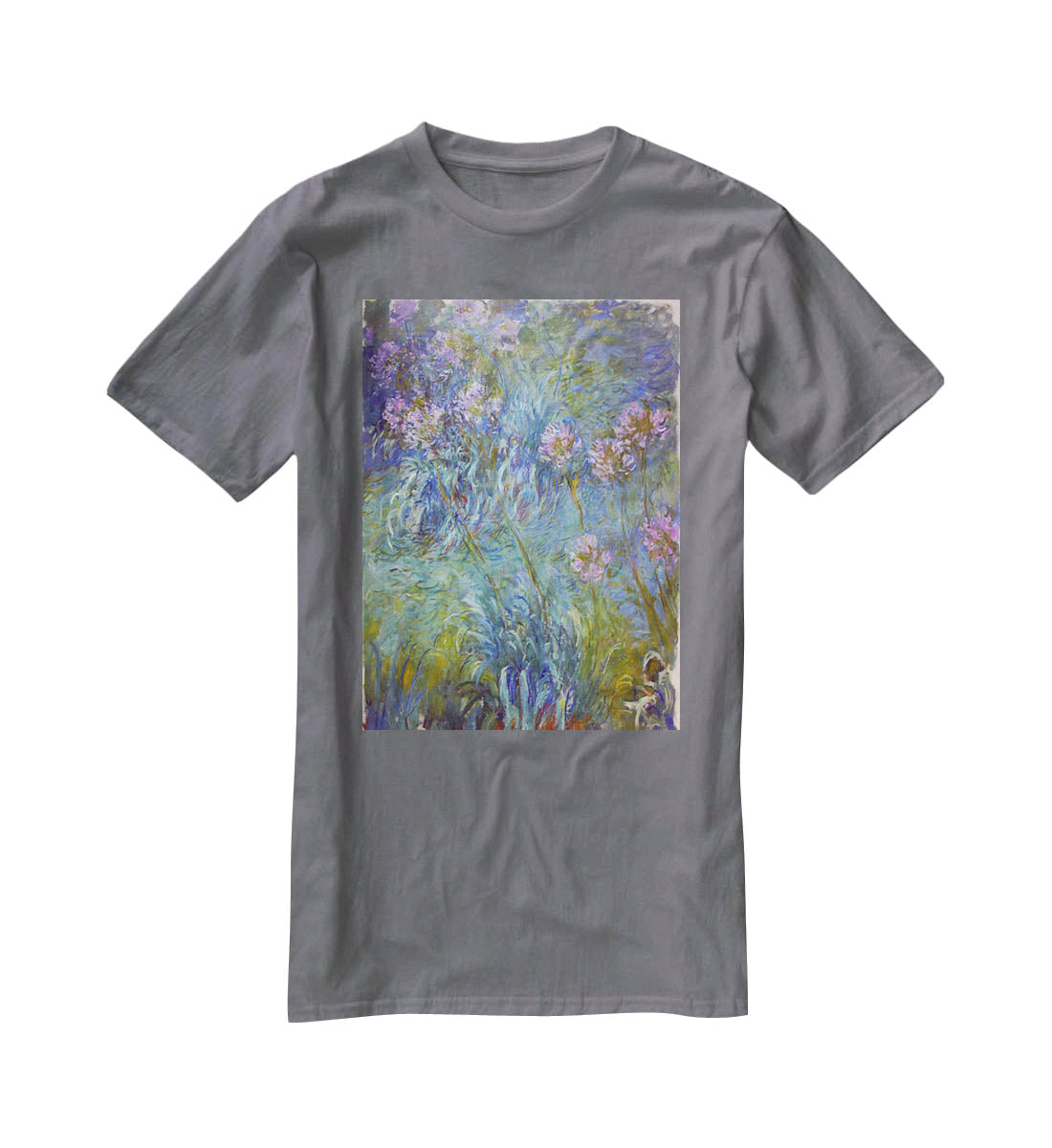 Agapanthus by Monet T-Shirt - Canvas Art Rocks - 3
