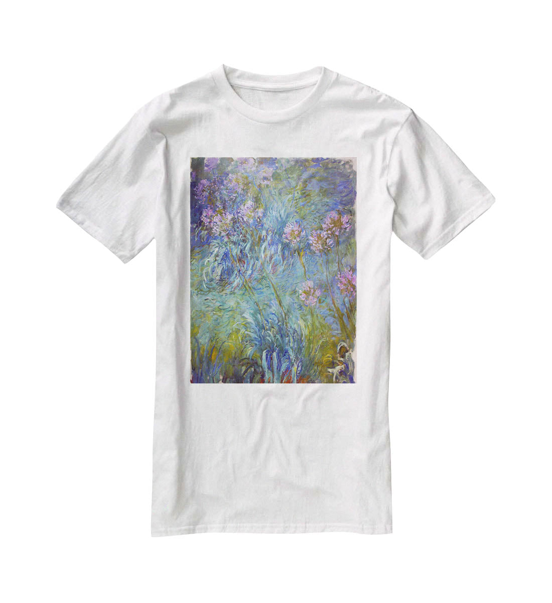 Agapanthus by Monet T-Shirt - Canvas Art Rocks - 5