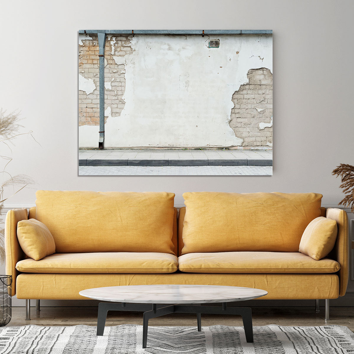 Aged street wall background Canvas Print or Poster - Canvas Art Rocks - 4
