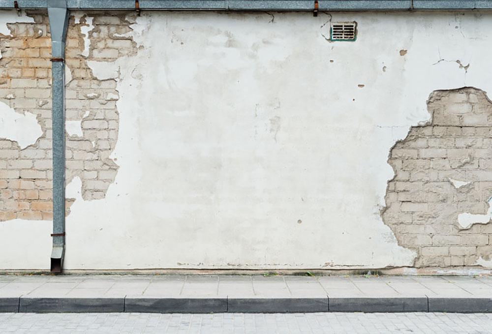 Aged street wall background Wall Mural Wallpaper - Canvas Art Rocks - 1