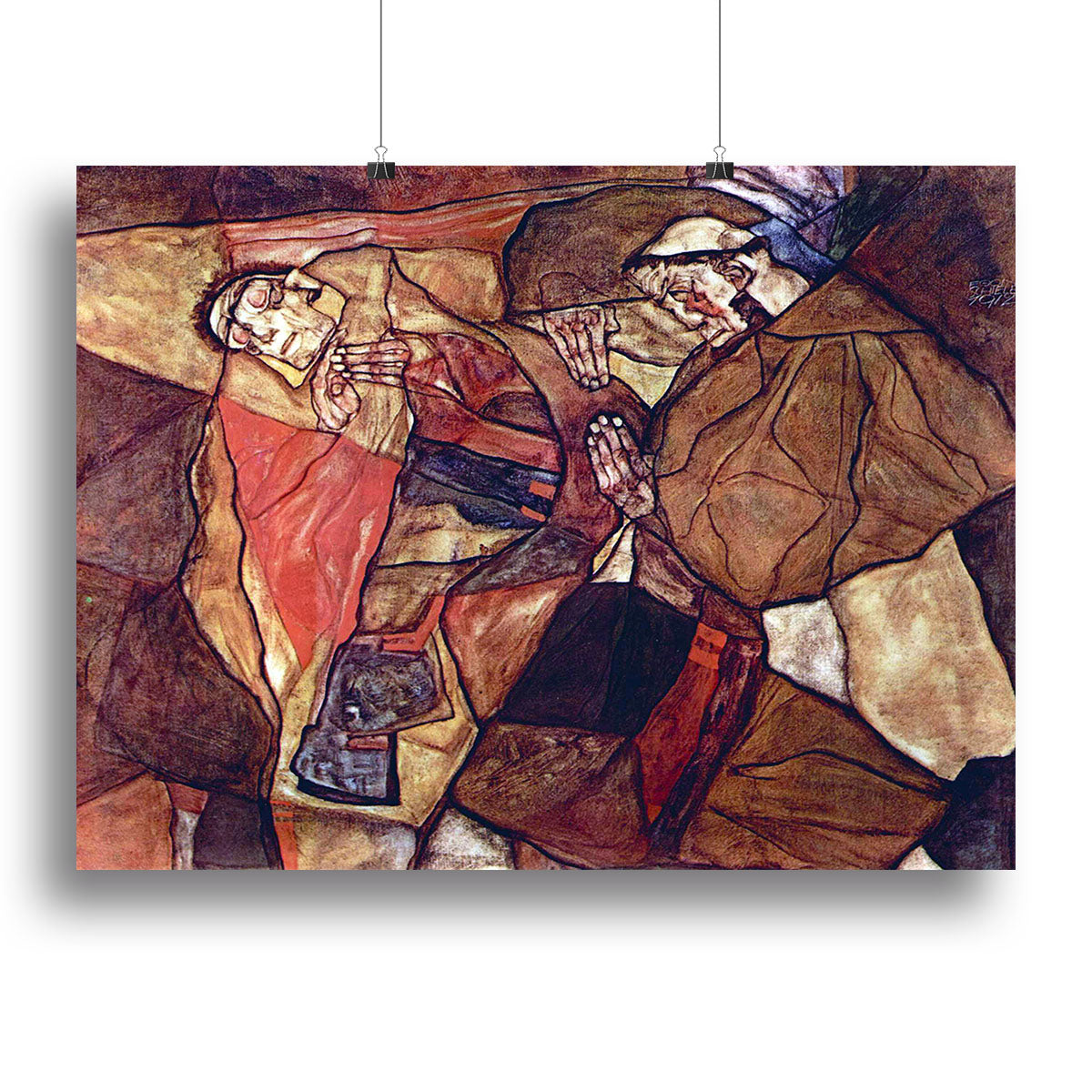 Agony The Death Struggle by Egon Schiele Canvas Print or Poster - Canvas Art Rocks - 2