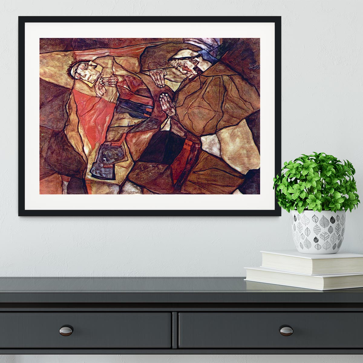 Agony The Death Struggle by Egon Schiele Framed Print - Canvas Art Rocks - 1