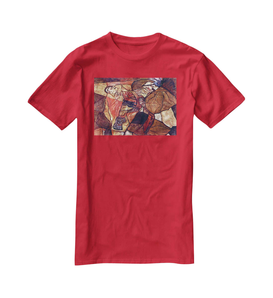 Agony The Death Struggle by Egon Schiele T-Shirt - Canvas Art Rocks - 4
