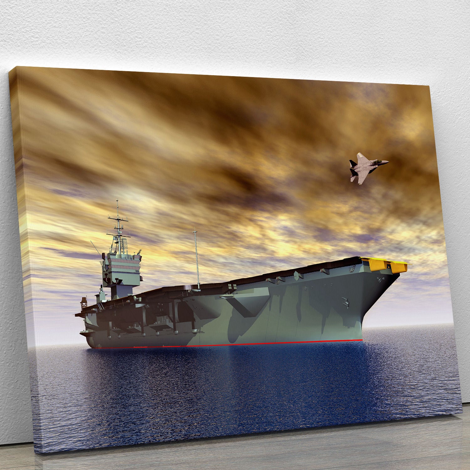 Aircraft Carrier and Fighter Plane Canvas Print or Poster - Canvas Art Rocks - 1