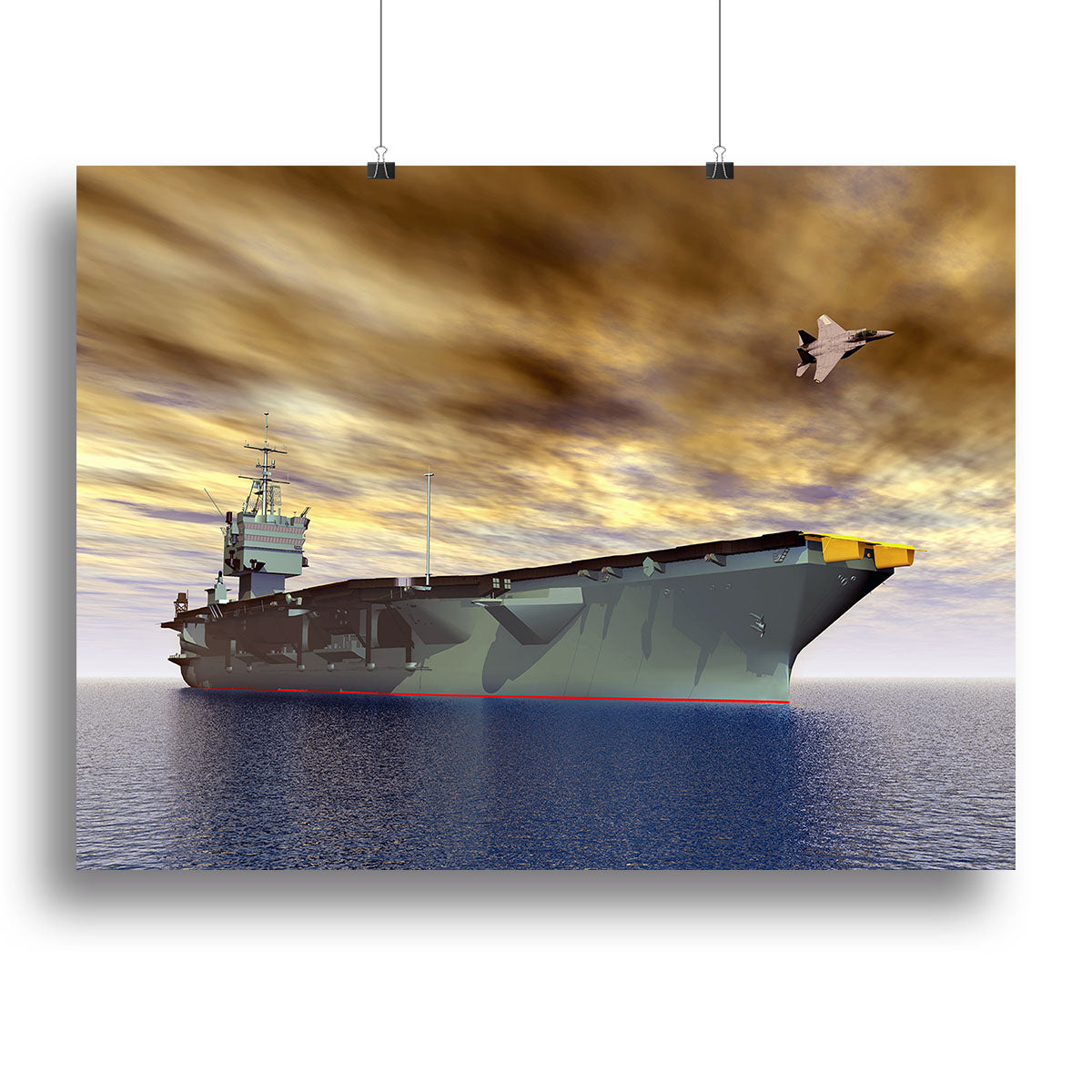 Aircraft Carrier and Fighter Plane Canvas Print or Poster - Canvas Art Rocks - 2