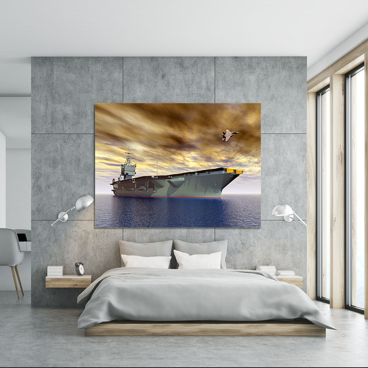 Aircraft Carrier and Fighter Plane Canvas Print or Poster - Canvas Art Rocks - 5