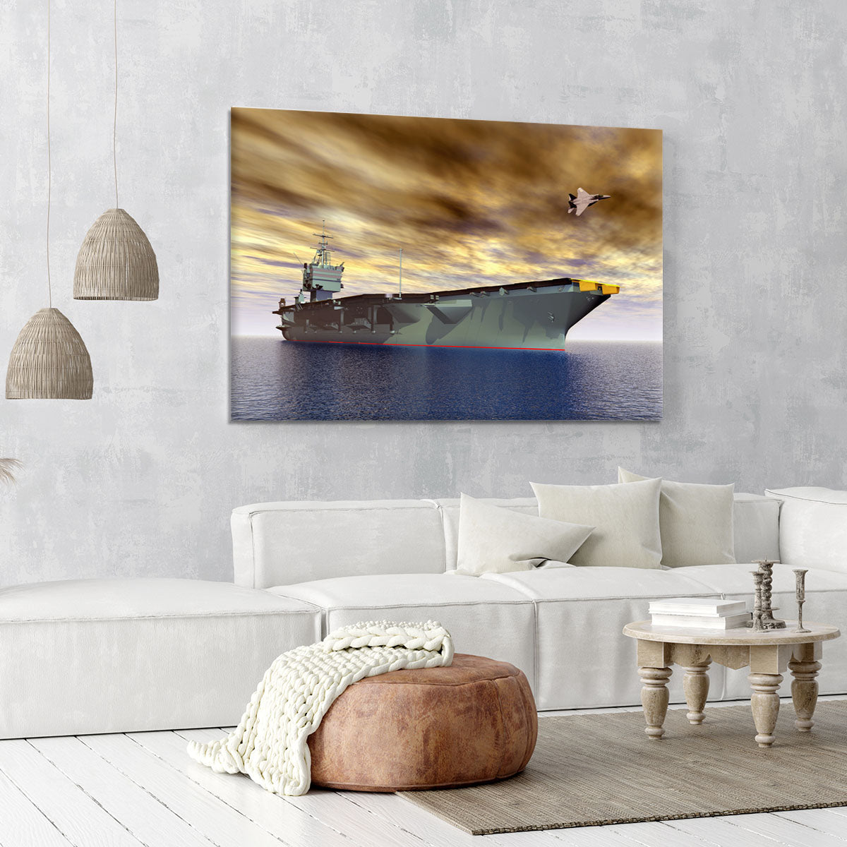 Aircraft Carrier and Fighter Plane Canvas Print or Poster - Canvas Art Rocks - 6
