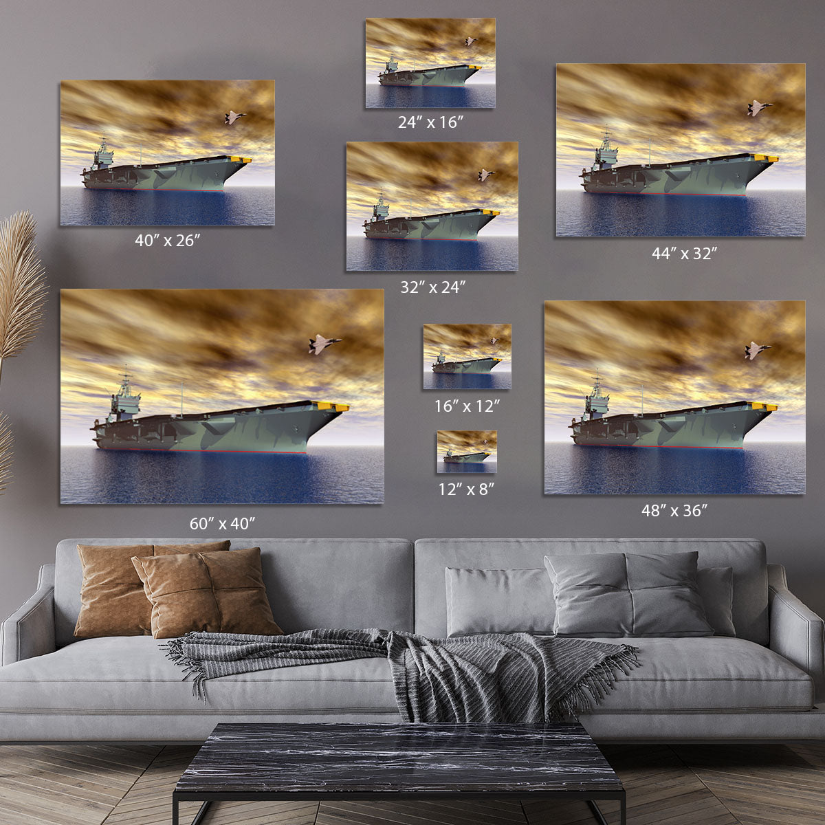 Aircraft Carrier and Fighter Plane Canvas Print or Poster - Canvas Art Rocks - 7