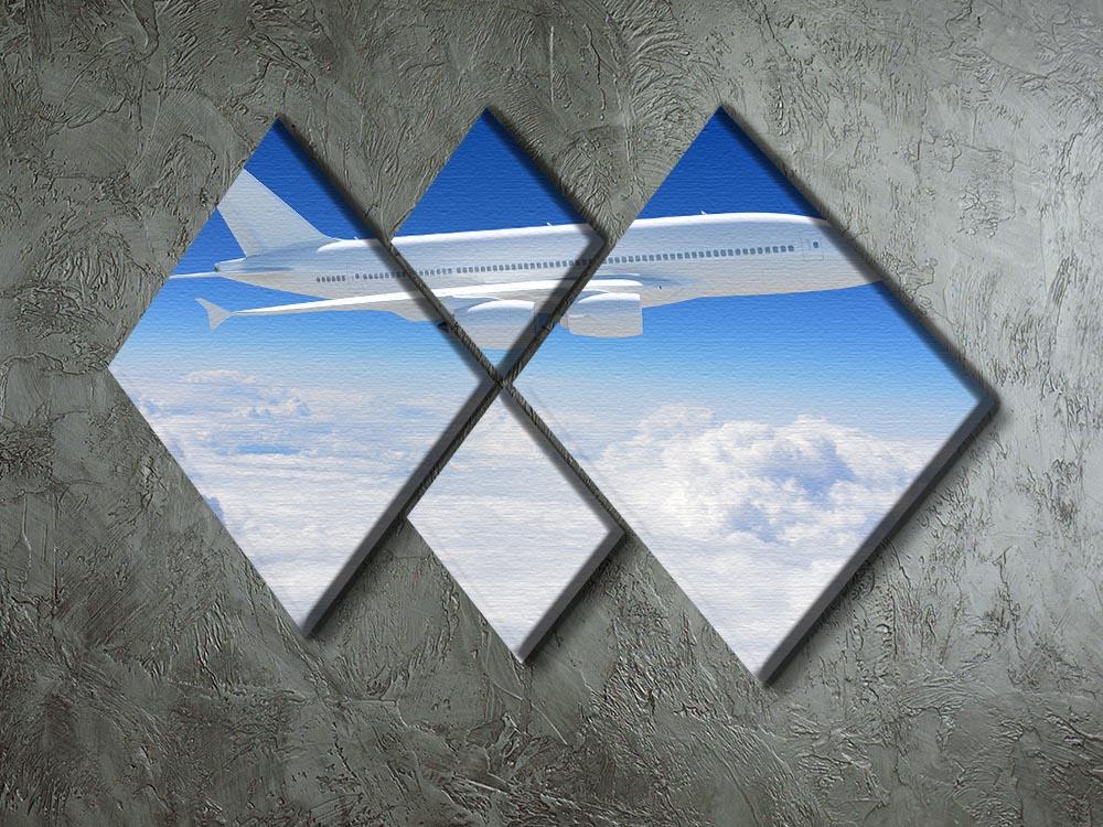 Airplane in the sky 4 Square Multi Panel Canvas  - Canvas Art Rocks - 2