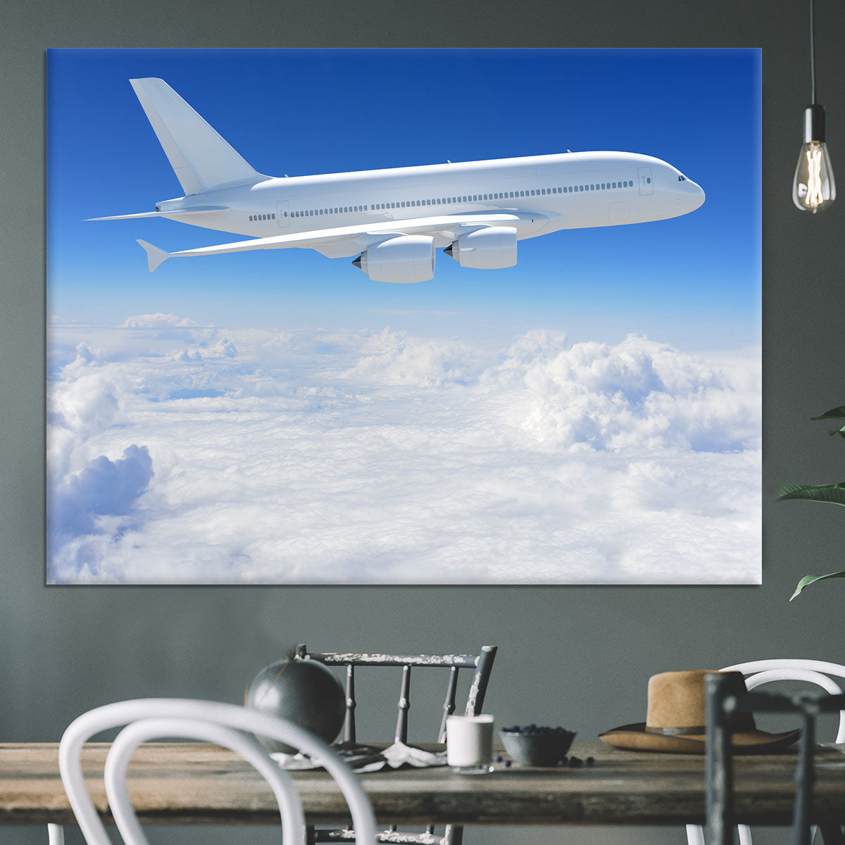 Airplane in the sky Canvas Print or Poster - Canvas Art Rocks - 3