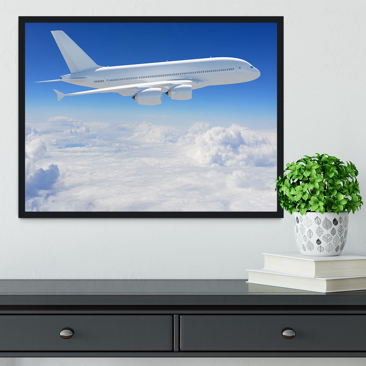 Airplane in the sky Framed Print - Canvas Art Rocks - 2