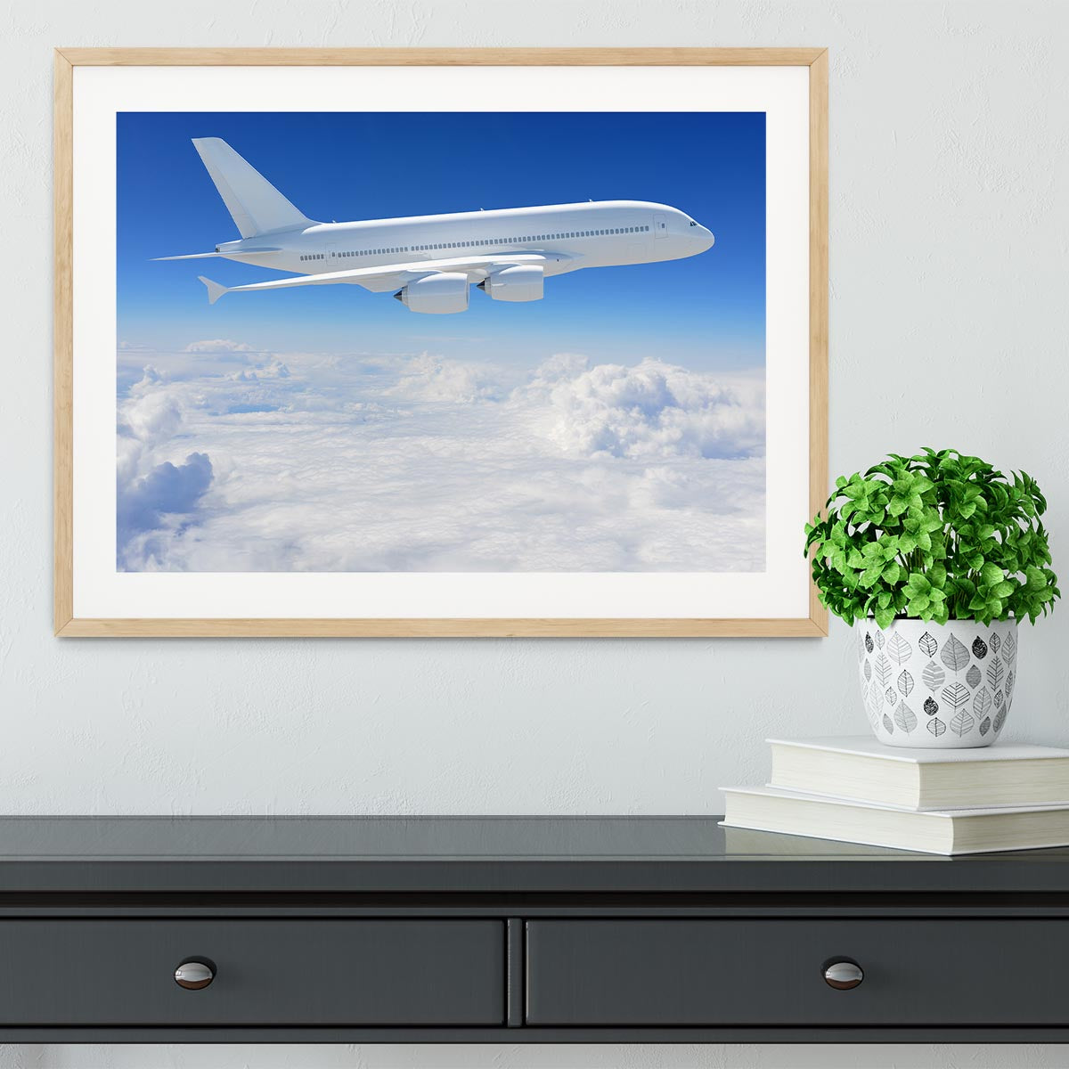 Airplane in the sky Framed Print - Canvas Art Rocks - 3