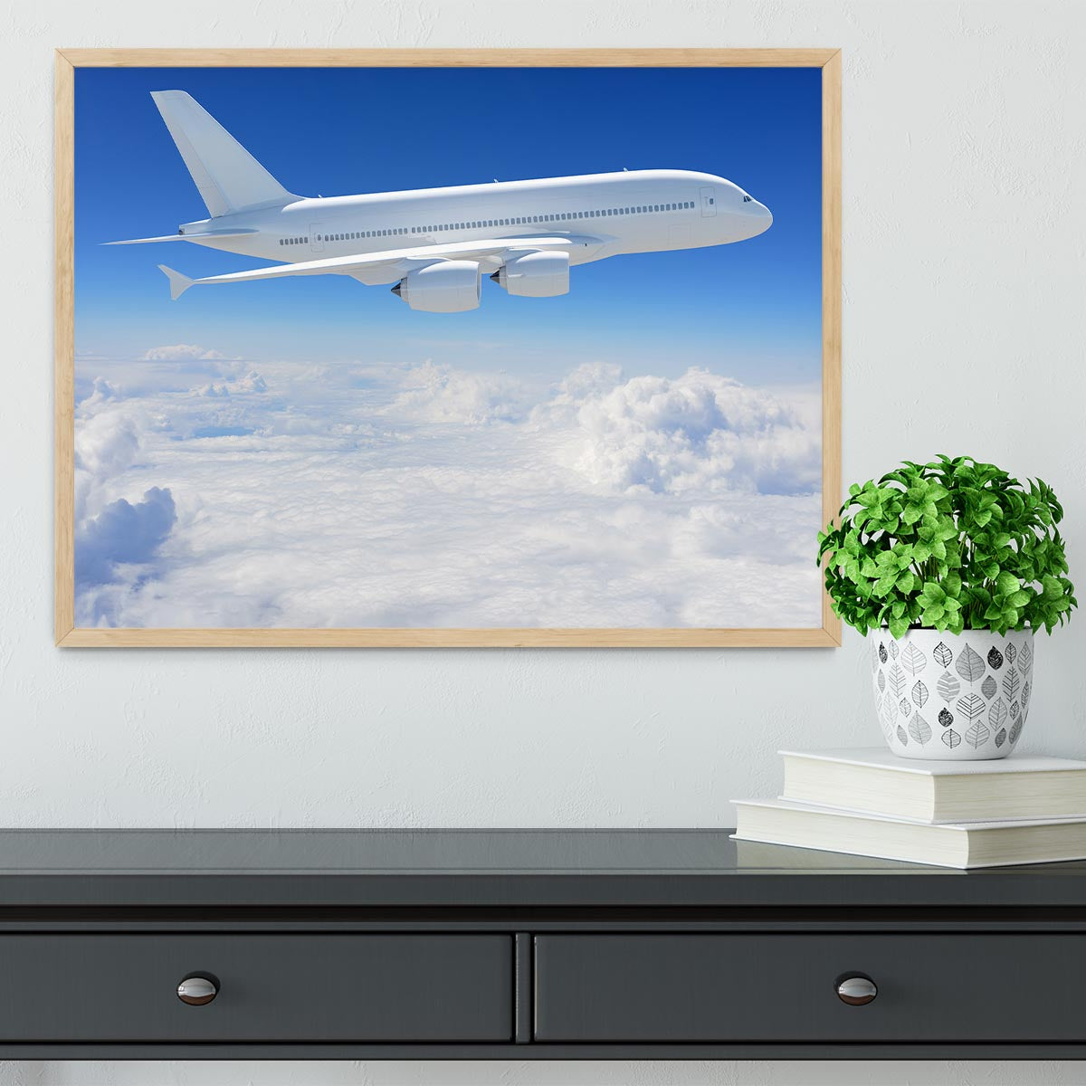 Airplane in the sky Framed Print - Canvas Art Rocks - 4