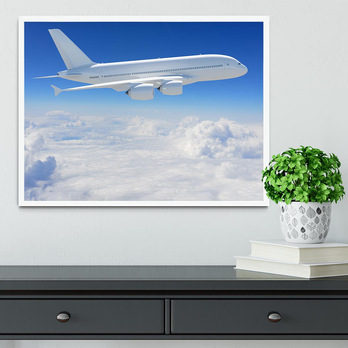 Airplane in the sky Framed Print - Canvas Art Rocks -6
