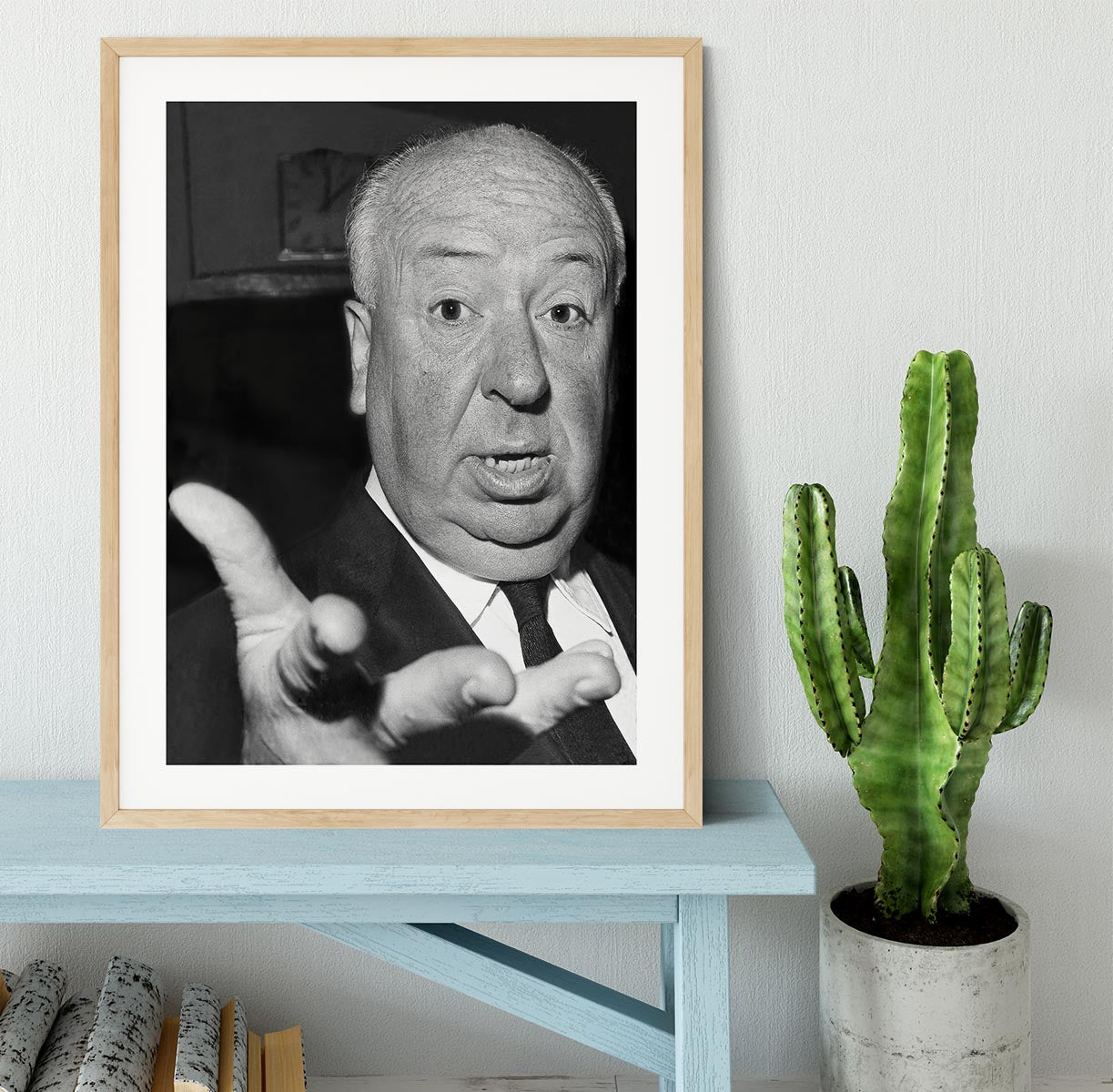 Alfred Hitchcock in 1960 Framed Print - Canvas Art Rocks - 3