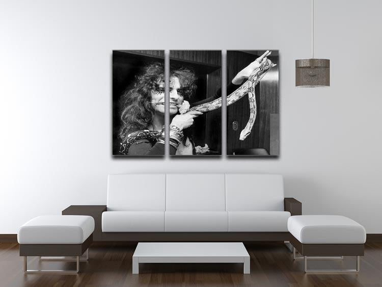 Alice Cooper with his snake 3 Split Panel Canvas Print - Canvas Art Rocks - 3