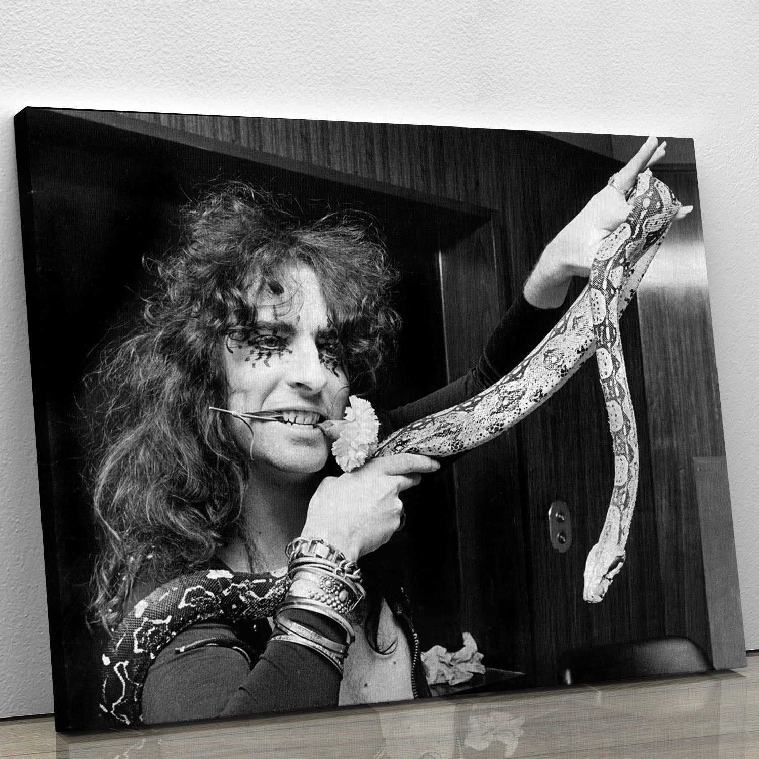 Alice Cooper with his snake Canvas Print or Poster - Canvas Art Rocks - 1